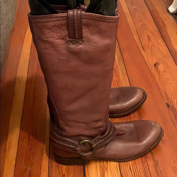 Frye Maxine Trapunto Harness Tall Boots - Picture 2 of 5